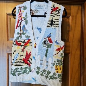 Vintage BellePointe Bird Sweater Vest Small